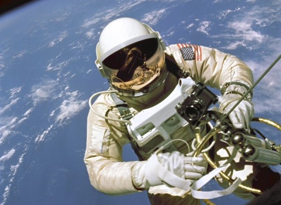 Astronaut Ed White making America's first space walk