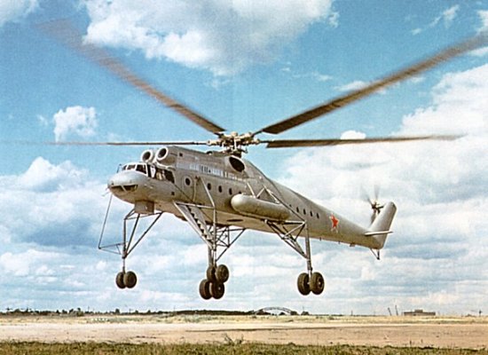 Mil Mi-10 showing its long landing gear legs