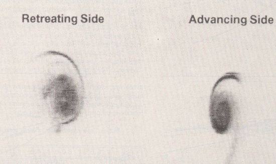 Trailing vortices viewed from downwind of rotor