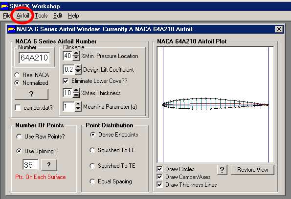 SNACK NACA 6 Series airoil generation window