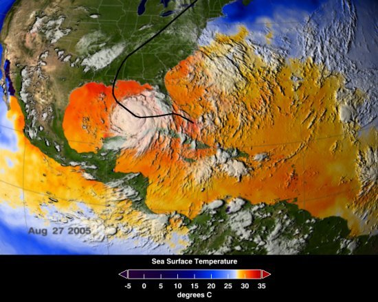 Hurricane Katrina and an approximation of its path