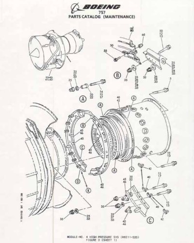 Components of the RB211-535 illustrated in the 757 maintenance manual