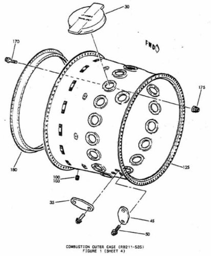 RB211-535 combustion outer case