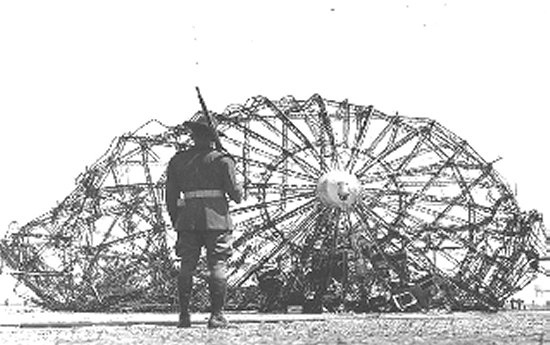 Remains of the Hindenburg under guard