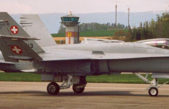 Fence located on the leading edge extension of the F-18