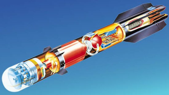 Diagram of the Brimstone missile showing its tail control flaps