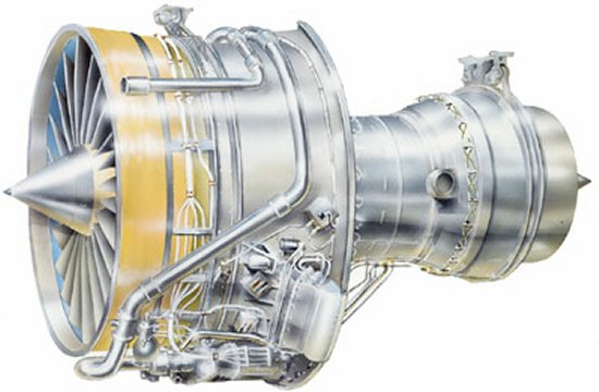 Diagram of the Rolls-Royce RB211-535 turbofan