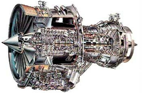 Cut-away of the Rolls-Royce RB211-535 turbofan
