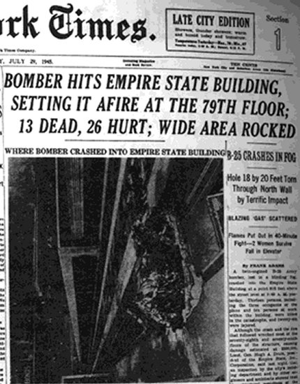 b 52 bomber crash empire state building
