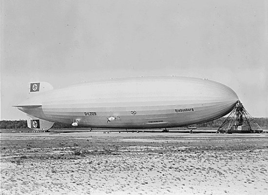 Hindenburg moored at Lakehurst, New Jersey, in 1936