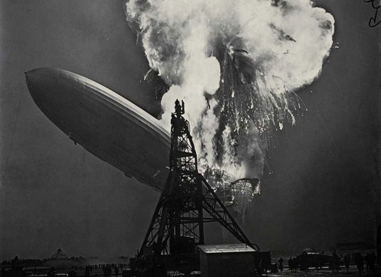 Hindenburg pitching over as the tail plummets towards the ground