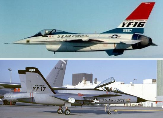 General Dynamics YF-16 and Northrop YF-17