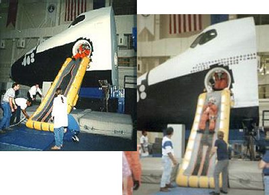 Space Shuttle emergency egress slide