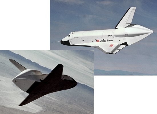 Views of Enterprise gliding to a landing at Edwards AFB