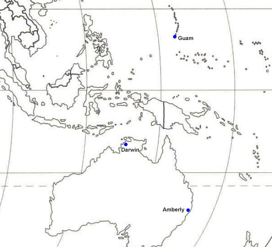 Space Shuttle Orbiter landing sites in the South Pacific