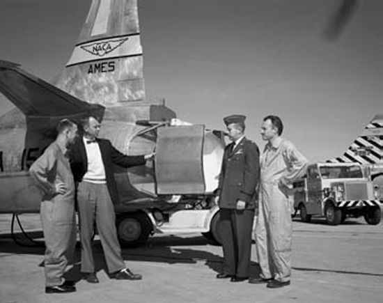 Thrust reverser used on the F-94C during NASA experiments