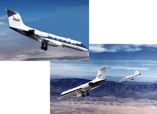 NASA Shuttle Training Aircraft using thrust reversers